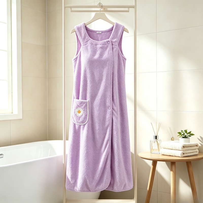Spa Y Wellness - Extra Long Pink Floral Bath Towel,